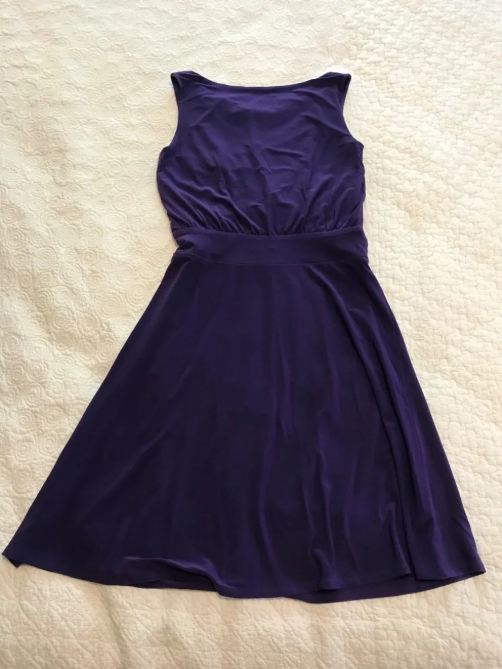 Jones NY sleeveless cowl neck purple midi length slip on dress (6) - Picture 5 of 15